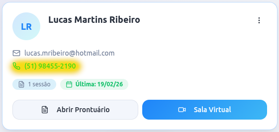 Link para abrir conversa no WhatsApp direto pelo cadastro do paciente